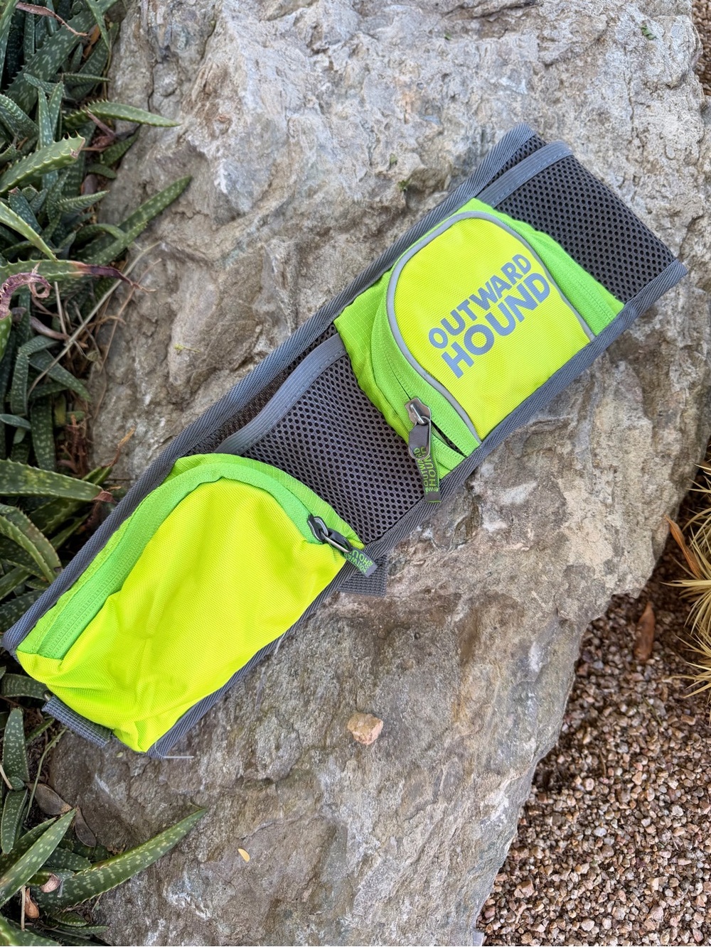 Outward Hound HIKING Neon Lime and Gray Waist Belt Pack
